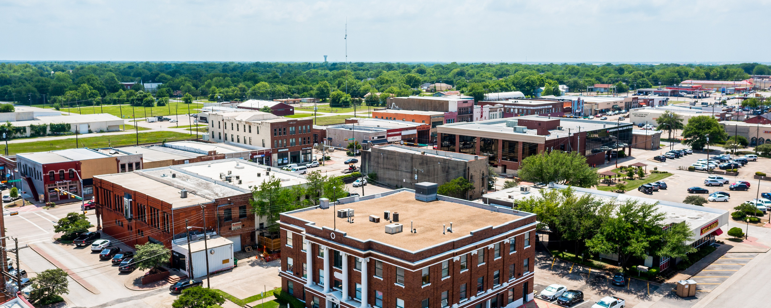 Aerial view of downtown Terrell